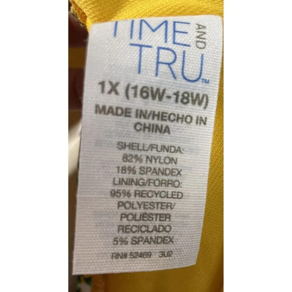 Mid Rise Bikini Bottom 1X‎ 16W-18W Marigold Ditsy Meadow Cinched Front NEW - Picture 3 of 4